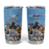 Custom Rugby Southern Hemisphere Tumbler Cup Argentina AUNZ South Africa Mascot Blue - Polynesian Pride