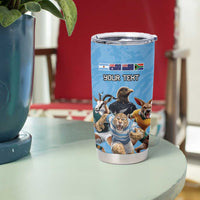 Custom Rugby Southern Hemisphere Tumbler Cup Argentina AUNZ South Africa Mascot Blue - Polynesian Pride