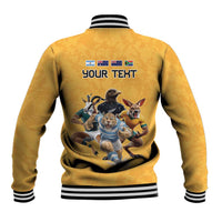 Custom Rugby Southern Hemisphere Baseball Jacket Argentina AUNZ South Africa Mascot Gold - Polynesian Pride