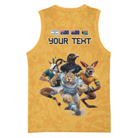 Custom Rugby Southern Hemisphere Basketball Jersey Argentina AUNZ South Africa Mascot Gold - Polynesian Pride