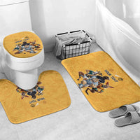 Custom Rugby Southern Hemisphere Bathroom Set Argentina AUNZ South Africa Mascot Gold - Polynesian Pride
