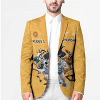 Custom Rugby Southern Hemisphere Blazer Argentina AUNZ South Africa Mascot Gold - Polynesian Pride