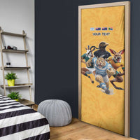 Custom Rugby Southern Hemisphere Door Cover Argentina AUNZ South Africa Mascot Gold - Polynesian Pride