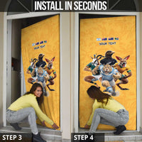 Custom Rugby Southern Hemisphere Door Cover Argentina AUNZ South Africa Mascot Gold - Polynesian Pride