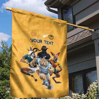Custom Rugby Southern Hemisphere Garden Flag Argentina AUNZ South Africa Mascot Gold - Polynesian Pride