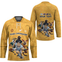 Custom Rugby Southern Hemisphere Hockey Jersey Argentina AUNZ South Africa Mascot Gold - Polynesian Pride