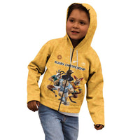 Custom Rugby Southern Hemisphere Kid Hoodie Argentina AUNZ South Africa Mascot Gold - Polynesian Pride