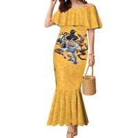 Custom Rugby Southern Hemisphere Mermaid Dress Argentina AUNZ South Africa Mascot Gold LT9 Women Gold - Polynesian Pride