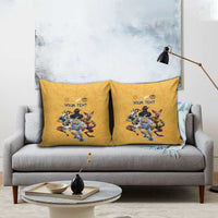 Custom Rugby Southern Hemisphere Pillow Cover Argentina AUNZ South Africa Mascot Gold - Polynesian Pride