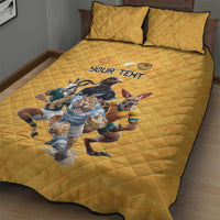 Custom Rugby Southern Hemisphere Quilt Bed Set Argentina AUNZ South Africa Mascot Gold - Polynesian Pride