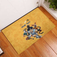 Custom Rugby Southern Hemisphere Rubber Doormat Argentina AUNZ South Africa Mascot Gold LT9 - Polynesian Pride