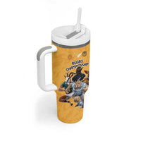 Custom Rugby Southern Hemisphere Tumbler With Handle Argentina AUNZ South Africa Mascot Gold - Polynesian Pride