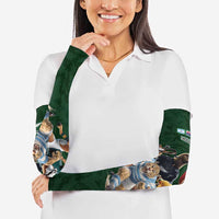 Custom Rugby Southern Hemisphere Arm Sleeves Argentina AUNZ South Africa Mascot Green - Polynesian Pride