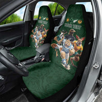 Custom Rugby Southern Hemisphere Car Seat Cover Argentina AUNZ South Africa Mascot Green - Polynesian Pride