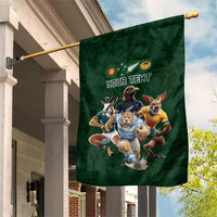 Custom Rugby Southern Hemisphere Garden Flag Argentina AUNZ South Africa Mascot Green - Polynesian Pride