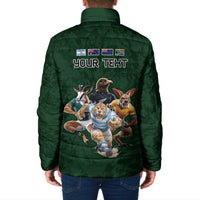 Custom Rugby Southern Hemisphere Padded Jacket Argentina AUNZ South Africa Mascot Green - Polynesian Pride