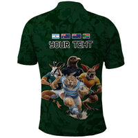 Custom Rugby Southern Hemisphere Polo Shirt Argentina AUNZ South Africa Mascot Green - Polynesian Pride