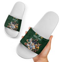 Custom Rugby Southern Hemisphere Slide Sandals Argentina AUNZ South Africa Mascot Green - Polynesian Pride
