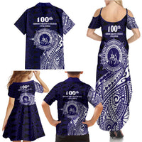 Tonga Queen Salote College 100th Years Family Matching Summer Maxi Dress and Hawaiian Shirt Est 1926 Tongan Ngatu Tapa - Polynesian Pride
