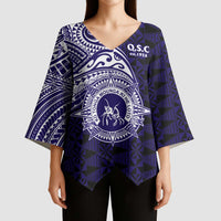 Tonga Queen Salote College 100th Years Kimono Sleeve Blouse Est 1926 Tongan Ngatu Tapa - Polynesian Pride