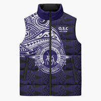 Tonga Queen Salote College 100th Years Sleeveless Puffer Jacket Est 1926 Tongan Ngatu Tapa - Polynesian Pride