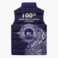 Tonga Queen Salote College 100th Years Sleeveless Puffer Jacket Est 1926 Tongan Ngatu Tapa - Polynesian Pride