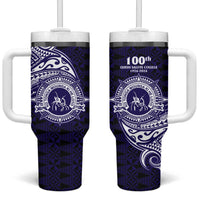 Tonga Queen Salote College 100th Years Tumbler With Handle Est 1926 Tongan Ngatu Tapa - Polynesian Pride