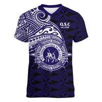 Tonga Queen Salote College 100th Years Women V-Neck T-Shirt Est 1926 Tongan Ngatu Tapa - Polynesian Pride