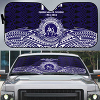 Tonga Queen Salote College 100th Years Auto Sun Shade Blue Tonga Kupesi Uniquely Pacific Art - Polynesian Pride