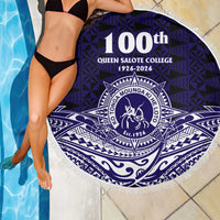 Tonga Queen Salote College 100th Years Beach Blanket Blue Tonga Kupesi Uniquely Pacific Art - Polynesian Pride