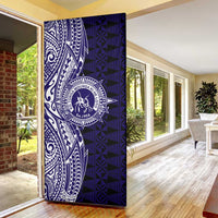 Tonga Queen Salote College 100th Years Door Cover Blue Tonga Kupesi Uniquely Pacific Art - Polynesian Pride