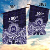 Tonga Queen Salote College 100th Years Garden Flag Blue Tonga Kupesi Uniquely Pacific Art - Polynesian Pride