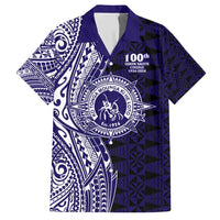 Tonga Queen Salote College 100th Years Hawaiian Shirt Blue Tonga Kupesi Uniquely Pacific Art - Polynesian Pride