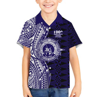 Tonga Queen Salote College 100th Years Hawaiian Shirt Blue Tonga Kupesi Uniquely Pacific Art - Polynesian Pride
