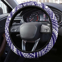 Tonga Queen Salote College 100th Years Steering Wheel Cover Blue Tonga Kupesi Uniquely Pacific Art - Polynesian Pride