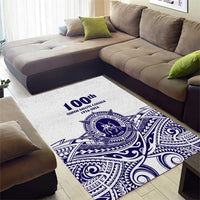 Tonga Queen Salote College 100th Years Area Rug White Tonga Kupesi Uniquely Pacific Art - Polynesian Pride