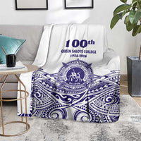 Tonga Queen Salote College 100th Years Blanket White Tonga Kupesi Uniquely Pacific Art - Polynesian Pride