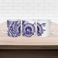 Tonga Queen Salote College 100th Years Ceramic Mug White Tonga Kupesi Uniquely Pacific Art - Polynesian Pride