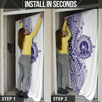 Tonga Queen Salote College 100th Years Door Cover White Tonga Kupesi Uniquely Pacific Art - Polynesian Pride