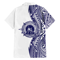 Tonga Queen Salote College 100th Years Family Matching Off The Shoulder Long Sleeve Dress and Hawaiian Shirt White Tonga Kupesi Uniquely Pacific Art - Polynesian Pride