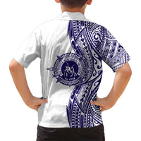 Tonga Queen Salote College 100th Years Family Matching Summer Maxi Dress and Hawaiian Shirt White Tonga Kupesi Uniquely Pacific Art - Polynesian Pride