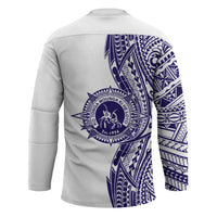Tonga Queen Salote College 100th Years Hockey Jersey White Tonga Kupesi Uniquely Pacific Art - Polynesian Pride
