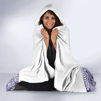 Tonga Queen Salote College 100th Years Hooded Blanket White Tonga Kupesi Uniquely Pacific Art - Polynesian Pride