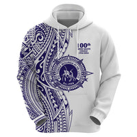 Tonga Queen Salote College 100th Years Hoodie White Tonga Kupesi Uniquely Pacific Art - Polynesian Pride