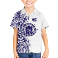 Tonga Queen Salote College 100th Years Kid Hawaiian Shirt White Tonga Kupesi Uniquely Pacific Art - Polynesian Pride