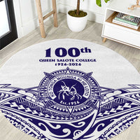 Tonga Queen Salote College 100th Years Round Carpet White Tonga Kupesi Uniquely Pacific Art - Polynesian Pride