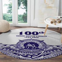 Tonga Queen Salote College 100th Years Round Carpet White Tonga Kupesi Uniquely Pacific Art - Polynesian Pride