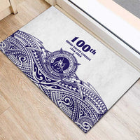 Tonga Queen Salote College 100th Years Rubber Doormat White Tonga Kupesi Uniquely Pacific Art - Polynesian Pride