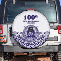 Tonga Queen Salote College 100th Years Spare Tire Cover White Tonga Kupesi Uniquely Pacific Art - Polynesian Pride