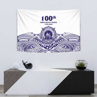 Tonga Queen Salote College 100th Years Tapestry White Tonga Kupesi Uniquely Pacific Art - Polynesian Pride